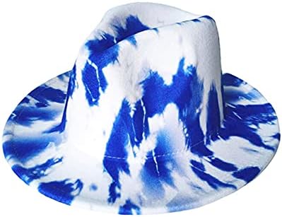 Balakie אופנה עניבה צביעת כובע פדורה מודפס הסוואה רחבה שוליים שמלת פנמה כובעי ג'אז טרילבי לנשים גברים