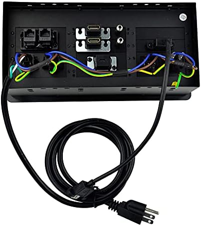 תיבת קישוריות מולטימדיה של שולחן השולחן עם 4 כוח AC+2 HDMI+2 RJ45+1 USB3.0 יציאת +1 USB-C +2 שמע