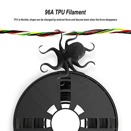 נובמייקר TPU נימה 1.75 ממ, שחור גמיש TPU 3D מדפסת חבילה עם חוט ניקוי של 20 גרם, 2.0 קילוגרמים
