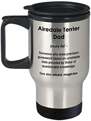 מצחיק Airedale Terrier Dade הגדרת ספל קפה - ספל נסיעות 14oz
