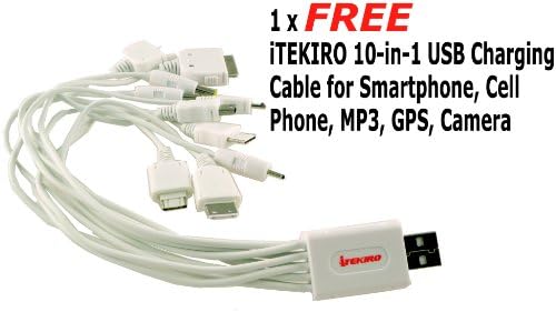 ITEKIRO קיר AC DC ערכת מטען סוללות לרכב עבור Panasonic AG-HMC70U + ITEKIRO 10 ב -1 USB כבל טעינה