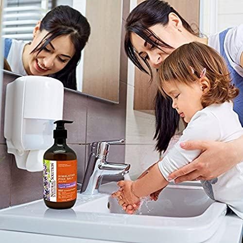 פתרון טבעי סבון נוזלי מלח ורוד הימלאיה, מרגיע ומטהר, מנוסח בשמן לבנדר, שטיפת ידיים לחות - 14