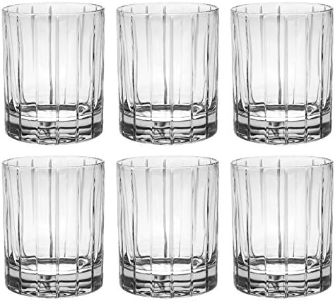 ברסקי - זכוכית באיכות אירופאית - קריסטל-סט של 6 כוסות מיושנות כפולות-דוף-13 עוז. - עם קלאסי ברור