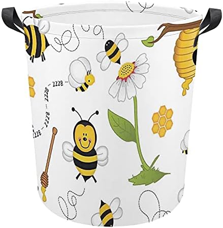 פודודו כביסה סל מעופף דבורים חינניות כביסה פוגע עם ידיות פטיש מתקפל שקית אחסון בגדים מלוכלכים לחדר שינה,
