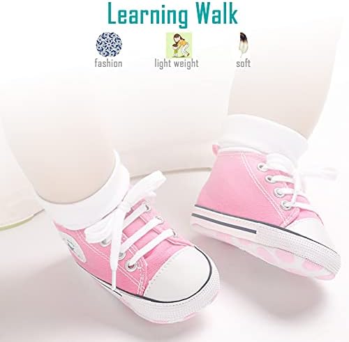 נעלי בנות של תינוקות נעליים קנבס נעלי תינוקת סוליות רכות להחליק על ההליכים הראשונים נעלי ספורט פעוטות שטוחות