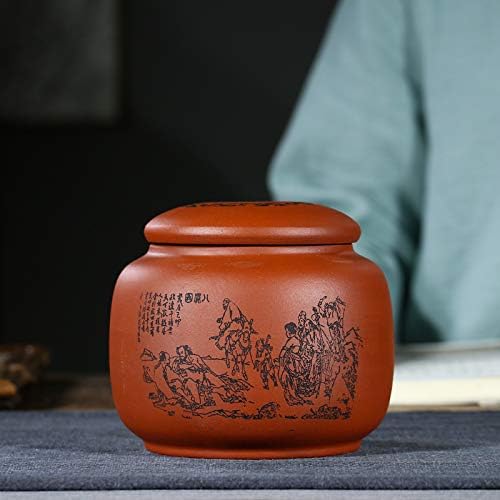 סיר תה מקורי של עפרות סגול שמונה בני אלמוות דמות דמות אחסון תה בתפזורת צנצנת התעוררות סיר תה מתנה התאמה