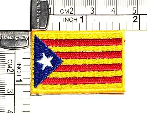 קליינפלוס 1.1 על 1.6 אינץ'. מיני קטלוניה דגל תיקון המדינה לאומי דגל תיקוני עבור עשה זאת בעצמך