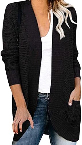 סוודרים לנשים, שרוול ארוך -שרוול גדול גדול צוואר צוואר צבע אחיד סרוג סוודר סוודר