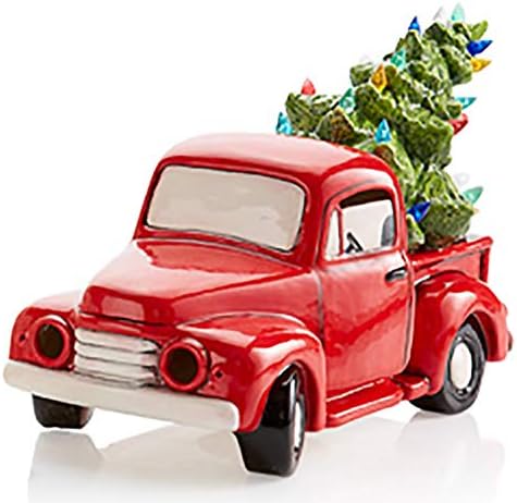 גדול עתיק משאית עם חג עץ אור עד סט-צבע משלך חג קרמיקה מזכרת