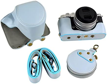 עור מפוצל מגן מצלמה מקרה כיסוי-תואם עבור ניקון ו 16-50 ממ/3.5-6.3 או 28 ממ/2.9 סה עדשה-כחול
