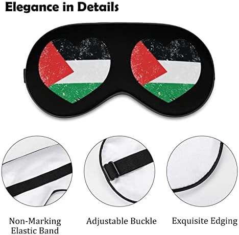 מסיכת עיניים דגל רטרו רטרו פלסטין ללינה עם שינה בלילה עם כיסוי עיניים עם רצועה מתכווננת לגברים