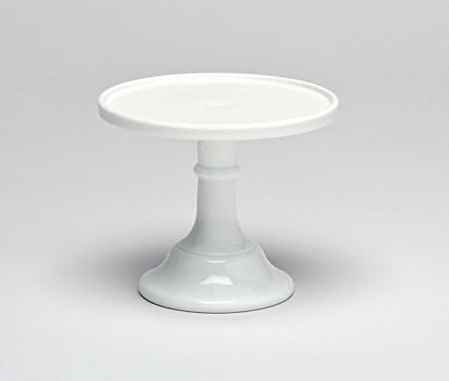 עמדת עוגת זכוכית לבנה חלב 9 - תוצרת ארה ב על ידי מוסר גלאס, 9 על 8 על 11