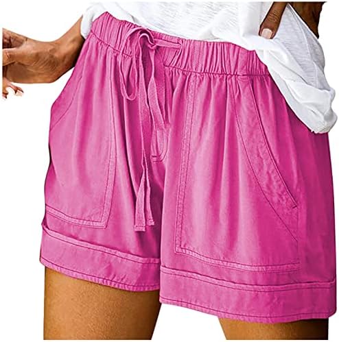 טימיפיס קיץ מכנסיים קצרים לנשים 2023 מקרית קומפי אלסטי מותניים מכנסיים קצרים מוצק צבע שרוך חוף מכנסיים קצרים