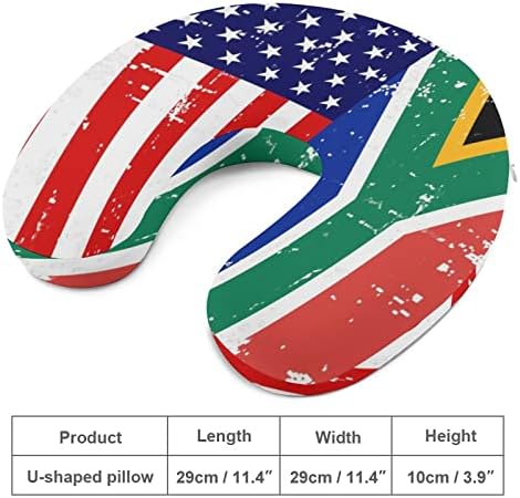 דגל דרום אפריקה אמריקאי כרית נסיעות ראש וצוואר תמיכה בצוואר כרית זיכרון קצף כרית משענת ראש בצורת U