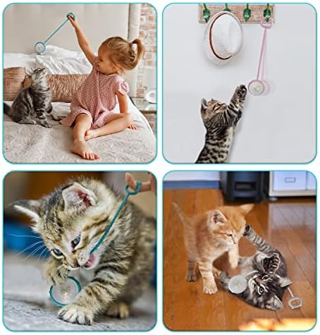 אינטראקטיבי חתול צעצועים לחתולים מקורה שדרוג אינטראקטיבי חתול צעצוע כדורי עם פעמון ,עמיד חתול ללעוס צעצוע