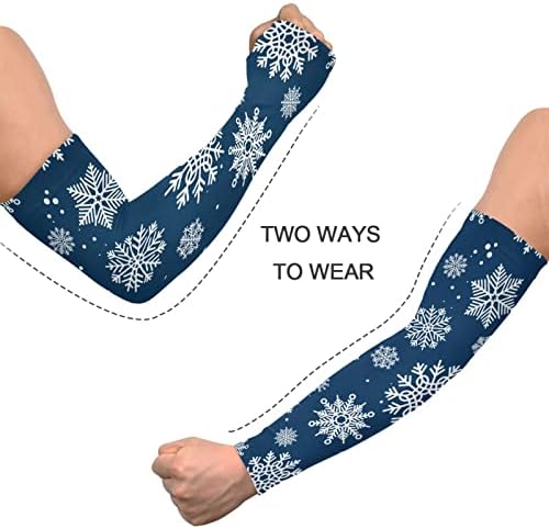 פתיתי שלג שרוולי זרוע חג המולד לכיסוי זרועות לנשים גברים שרוולי זרוע אנטיקליפ שרוולי UV לנשים גברים ילדים המנהלים