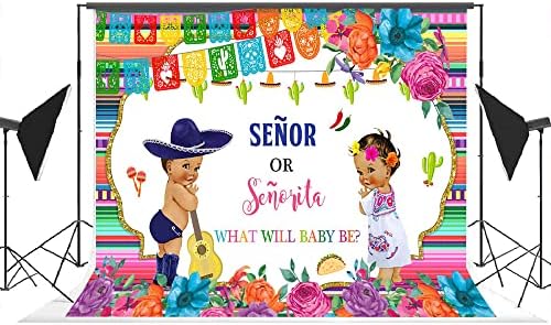 Lofaris מקסיקני פיאסטה סניור או סניוריטה מקלחת לתינוק תפאורה 5x3ft ילד או ילדה señor או señorita