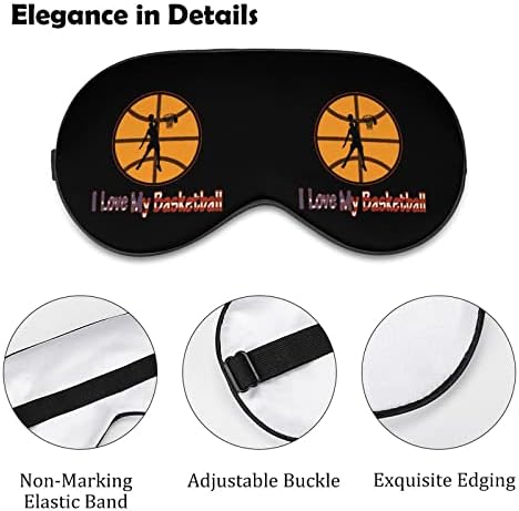 אני אוהב את מסיכת העיניים של הכדורסל שלי לכיסוי העיוורון של Blackout לילה עם רצועה מתכווננת לגברים נשים