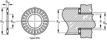 מיסב החלפה, NTA2435 + TRA אינץ 'דחף מיסב גלגל מחט עם 2 Washers TRA2435 38.155.551.984 ממ 5 יחידות