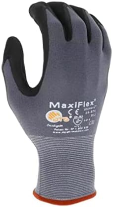 Maxiflex ATG 34 -874 ניילון סרוג חלק -כפפות לייקרה עם מיקרו -קאם מצופה ניטריל כוללים אחיזה על כף היד ואצבעות