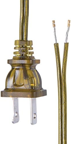 B&P LAMP® חוט מנורת פליז עתיק, חוט SPT-1 באורך 12 רגל, UL רשום