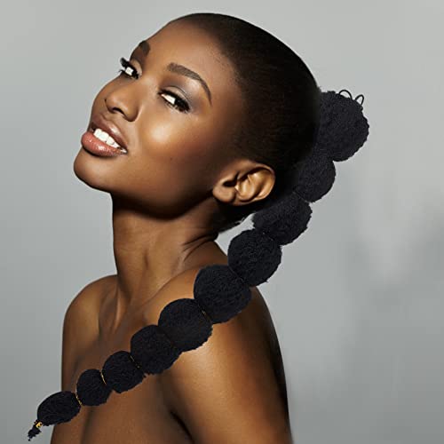 נחמד צורך שרוך קוקו הארכת עבור שחור נשים, 19 אינץ ארוך בועת קוקו שיער אבזרים, פנס צמת קוקו עם בתוך