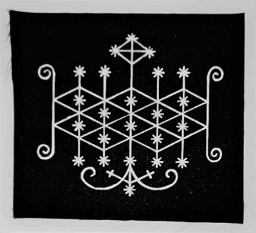 Ogoun Voodoo Veve Patch - פנטקל Wiccan Wicca Pagan Gothic Goth
