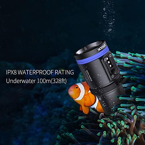 XTAR D30 4000 SCUBA צלילה צלילה פנס אור וידאו נורית LED רב צבעונית, מתחת למים 100 מטר צלילה צילום אור עם פונקצית