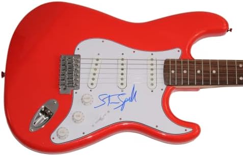 סטיבן שפילברג חתם על חתימה בגודל מלא פנדר אדום סטראטוקסטר גיטרה חשמלית עם ג 'יימס ספנס מכתב אותנטיות ג' יי.