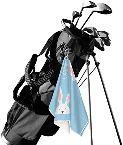 פרדיק מאושר של פסחא מאושר ארנב חמוד מגבת גולף לתיקי גולף עם קליפ לגברים ונשים אביזרי גולף מתנות גולף
