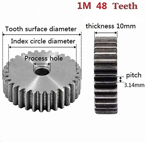 ציוד תעשייתי 2 יחידות 1 מ ' 48 שיניים שלוחה הילוך פחמן 45 פלדה מיקרו מנוע שידור חלקי הילוך תיבת