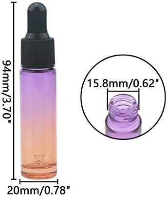 14 יחידות 10 מיליליטר חיוני שמן טפטפת זכוכית בקבוק צבעוני זכוכית טפטפת בקבוקי שמן בקבוק עם עין טפטפת, לשימוש חוזר