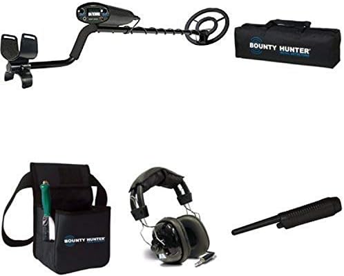 Bounty Hunter TK4 Tracker IV גלאי מתכת עם סליל עמיד למים בגודל 8 אינץ '& Califone 3068AV אוזניות סטריאו/מונו,