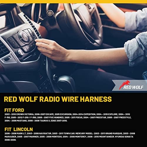 זאב אדום רדיו רתמת חוט רתמה מתאימה Ford F150/F250 Lincoln Mercury 2003-2013 Stereo RCA מתאם AMP