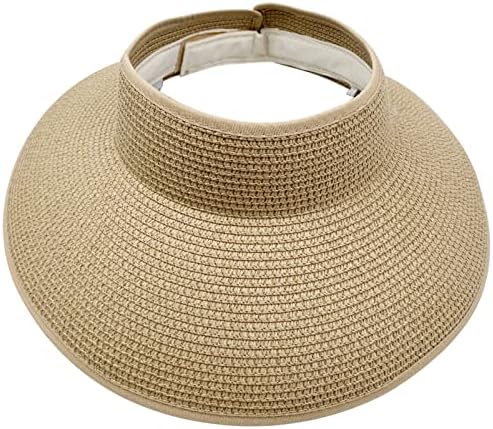 כובעי חוף לנשים כובע שמש רחב גזים עם שרך עם מגני שמש מתקפלים לשרוך לנסיעות UPF 50+