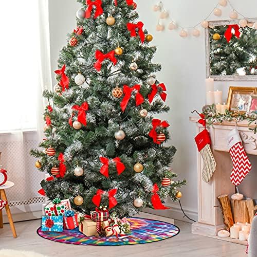 מחצלת עץ חג המולד עניבה בהירה שטיח מחצלת עץ עץ עמיד למים מתחת לאביזר עץ חג המולד לאספקת בית הגנה על רצפה 28 אינץ