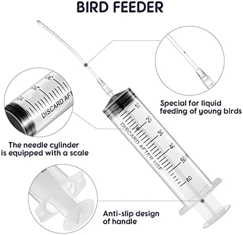 ציפורים באלאקו האכלת מזרק-האכלת צינורות עבור תינוק ציפורים תוכי - יד האכלת מזרק עם 5 יחידות מעוקל
