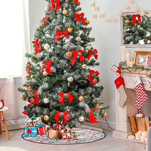 מחצלת עץ חג המולד Visesunny פרחים רב צבעוניים ועץ לאמות חמוד מעמד מעמד מחצלת מגן רצפה סופג עץ עץ מחצלת