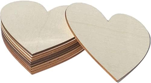 4 אינץ עץ לב עץ פרוסות תליית גמור מגזרות לבבות תליון קישוטים