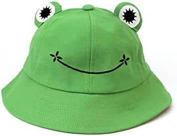 כובע דייגים דייגים פסטיבל חוף חוף כובע שמש כובע דלי צפרדע חמוד ירוק