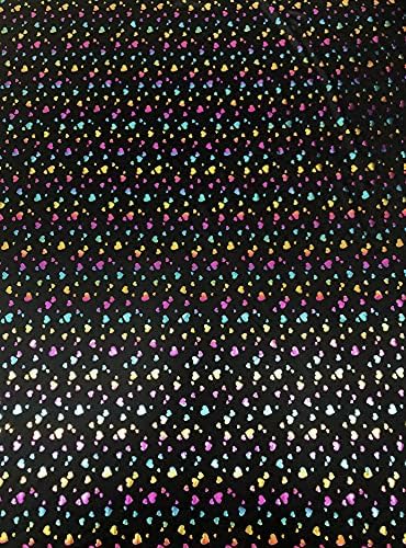 משולש טקסטיל רב צבע רדיד לבבות על ניילון ספנדקס בד על ידי חצר 60 סנטימטרים