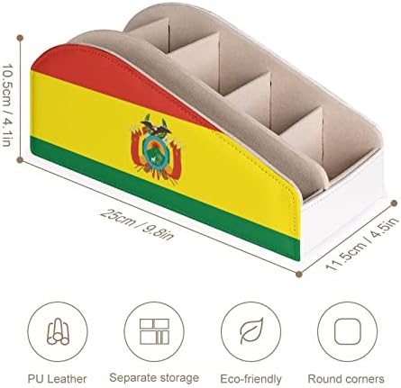 בוליביה דגל טלוויזיה שלט רחוק מחזיק עם 6 תאים נושא כלים תיבת שולחן אחסון ארגונית עבור בלו ריי מדיה נגן קוסמטיקה