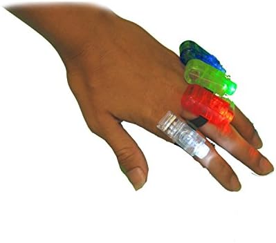 קרני אצבעות פנדה מהבהבות פנסי טבעת אצבע, 2 קלפים של 4 פנסים צבעוניים כל אחד - 8 אורות בסך הכל