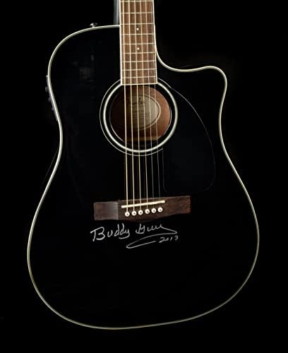 באדי גיא חתום על פנדר שחור גיטרה אקוסטית PSA DNA AF06792