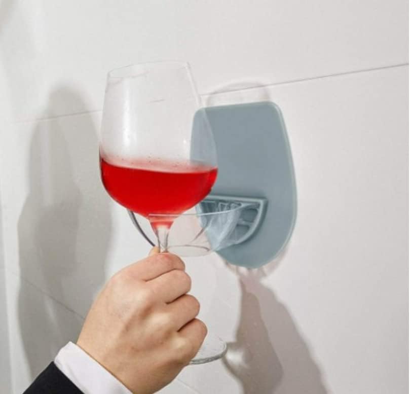 סיגריפה 2 מארז מחזיק זכוכית יין מפלסטיק למקלחת האמבטיה מחזיק זכוכית יין אדום, מקלחת נושא כלים
