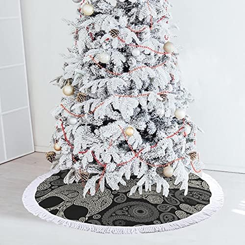 דפוס יהלום גולגולת מחצלת עץ חג המולד מחצלת עם קישוטים למסיבות חג לחוות ליל כל הקדושים 48 x48