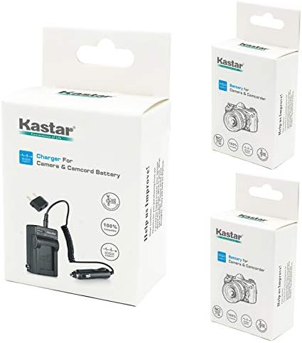 ערכת סוללה ומטען של Kastar NB-8L עובדים עבור Canon NB8L ו- CB-2LAE עם Canon PowerShot A2200, A3000